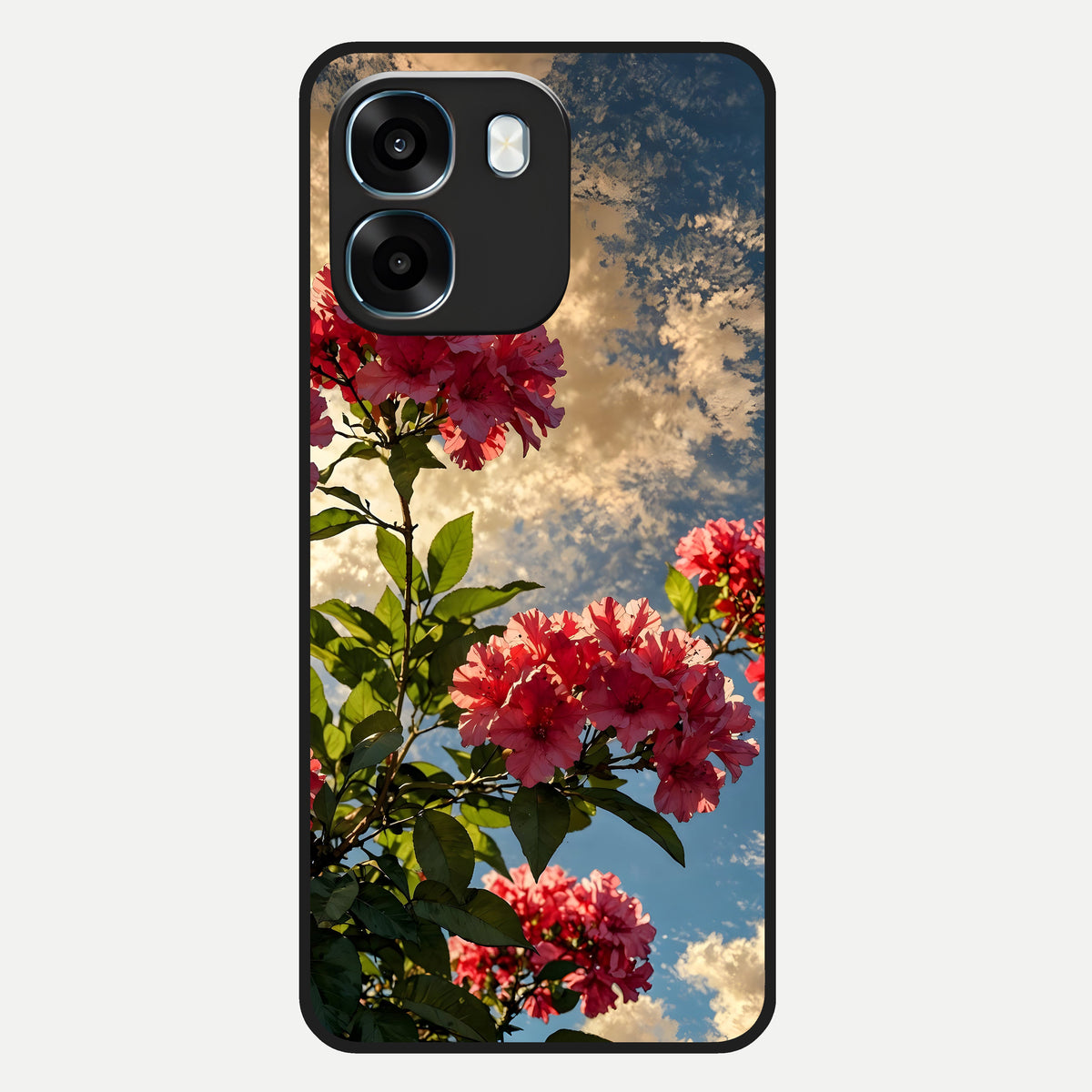  Red Bloom Skies Glass Case For Oppo K14 5G back cover – full design glossy printed glass finish