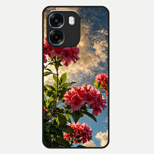  Red Bloom Skies Glass Case For Oppo K14 5G back cover – full design glossy printed glass finish