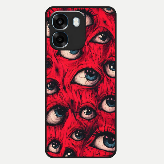  Red Eyes Pattern Glass Case For Oppo K14 5G back cover – full design glossy printed glass finish