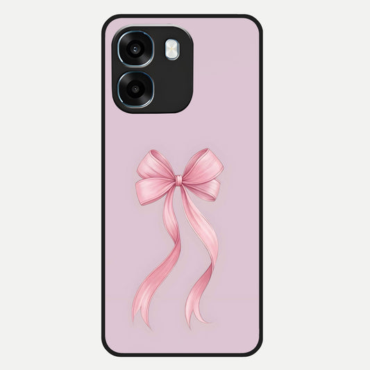  Soft Blush Bow Glass Case For Oppo K14 5G back cover – full design glossy printed glass finish