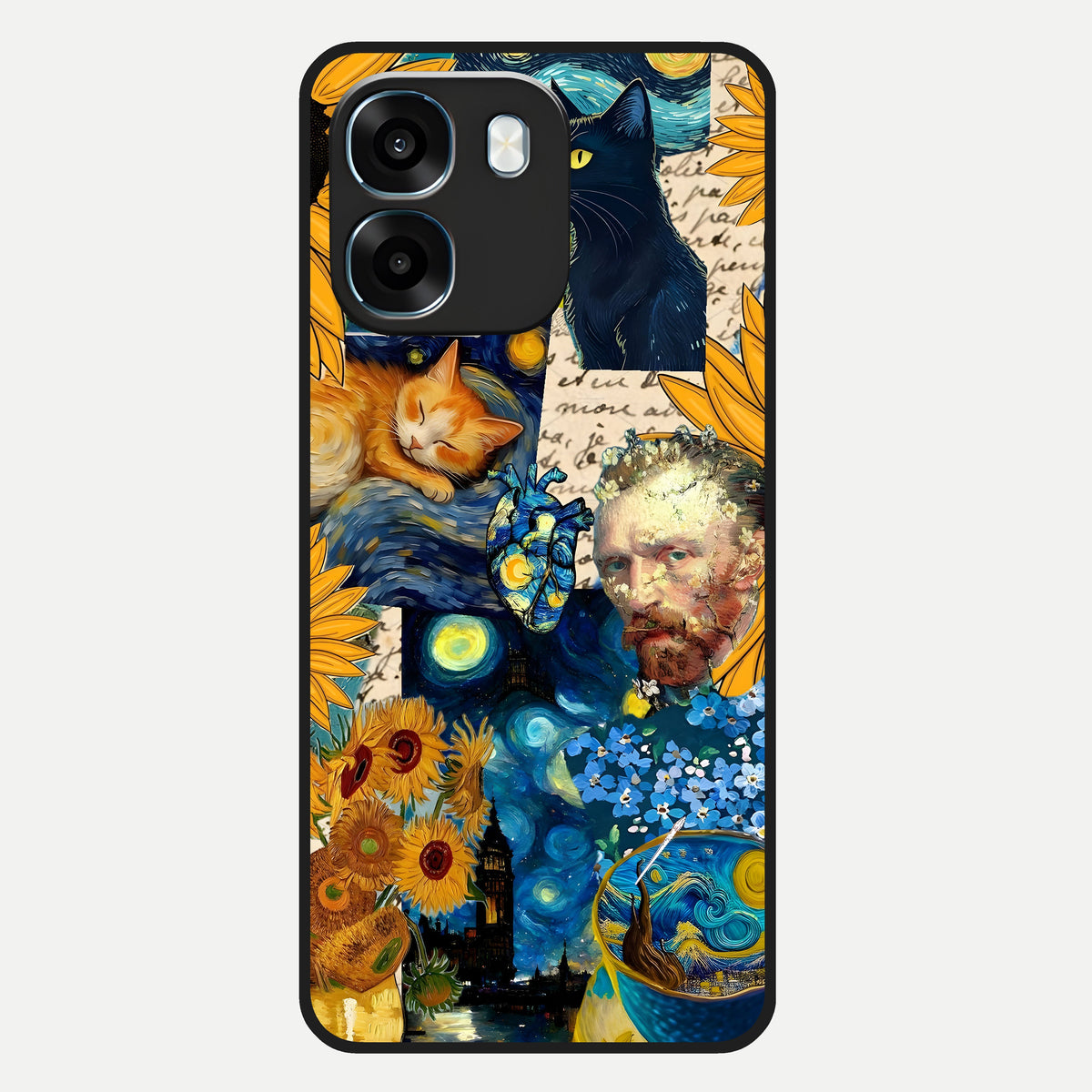  Sunflower Chic Mood Custom Name Glass Case For Oppo K14 5G back cover – full design glossy printed glass finish