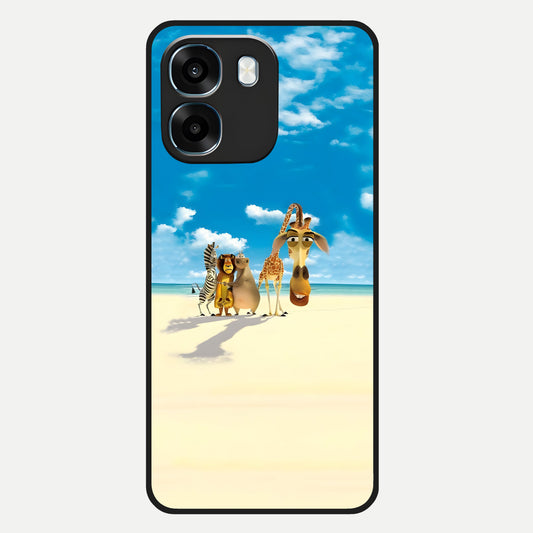  Tropical Fun Squad Glass Case For Oppo K14 5G back cover – full design glossy printed glass finish