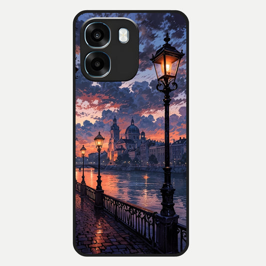 Twilight River Lights Glass Case For Oppo K14 5G back cover – full design glossy printed glass finish