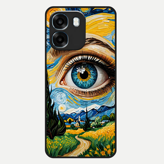  Van Gogh Eye Glass Case For Oppo K14 5G back cover – full design glossy printed glass finish