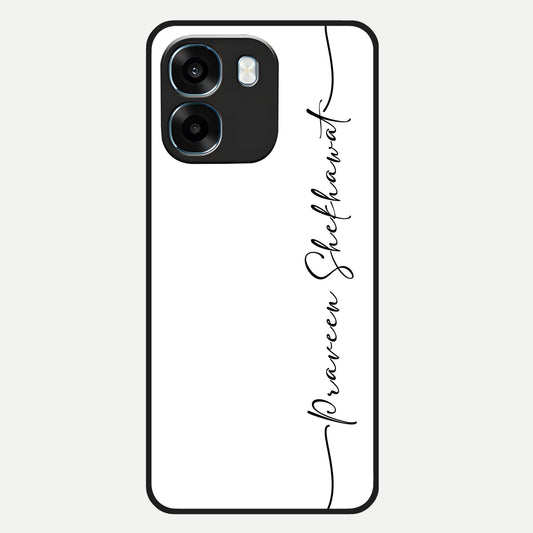  White Tune Custom Name Glass Case For Oppo K14 5G back cover – personalized glossy printed glass finish