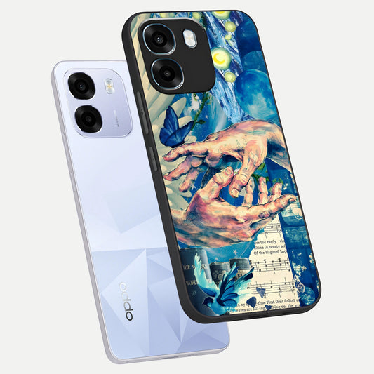  Aesthetic Divider phone case For Oppo K14 5G showing premium glass back cover with detailed artwork