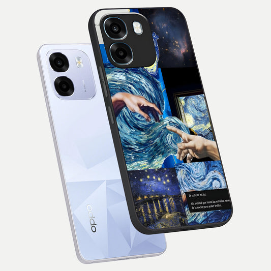 Aesthetic Vando Hands phone case For Oppo K14 5G showing premium glass back cover with detailed artwork
