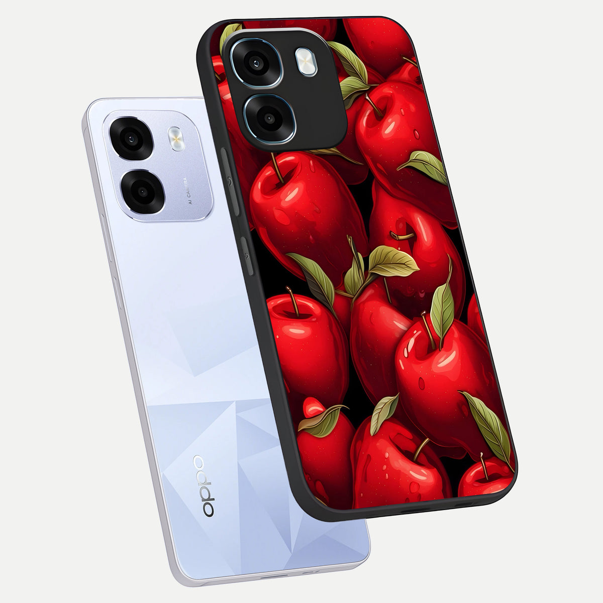  Apple Pattern phone case For Oppo K14 5G showing premium glass back cover with detailed artwork