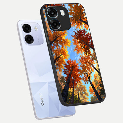  Autumn Sky Rise phone case For Oppo K14 5G showing premium glass back cover with detailed artwork