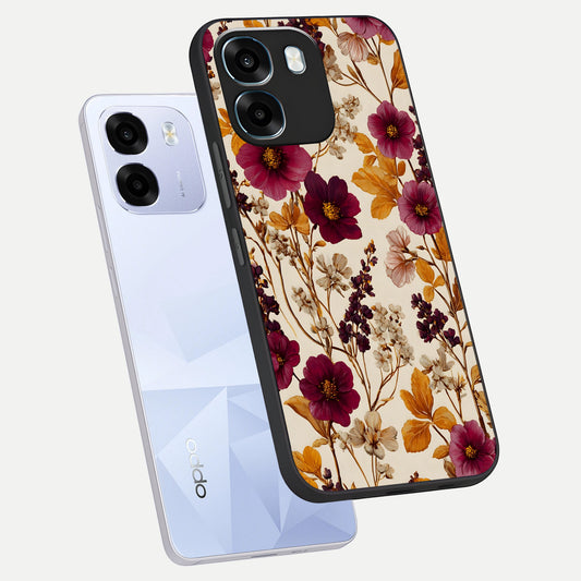  Autumn Wine Bloom phone case For Oppo K14 5G showing premium glass back cover with detailed artwork