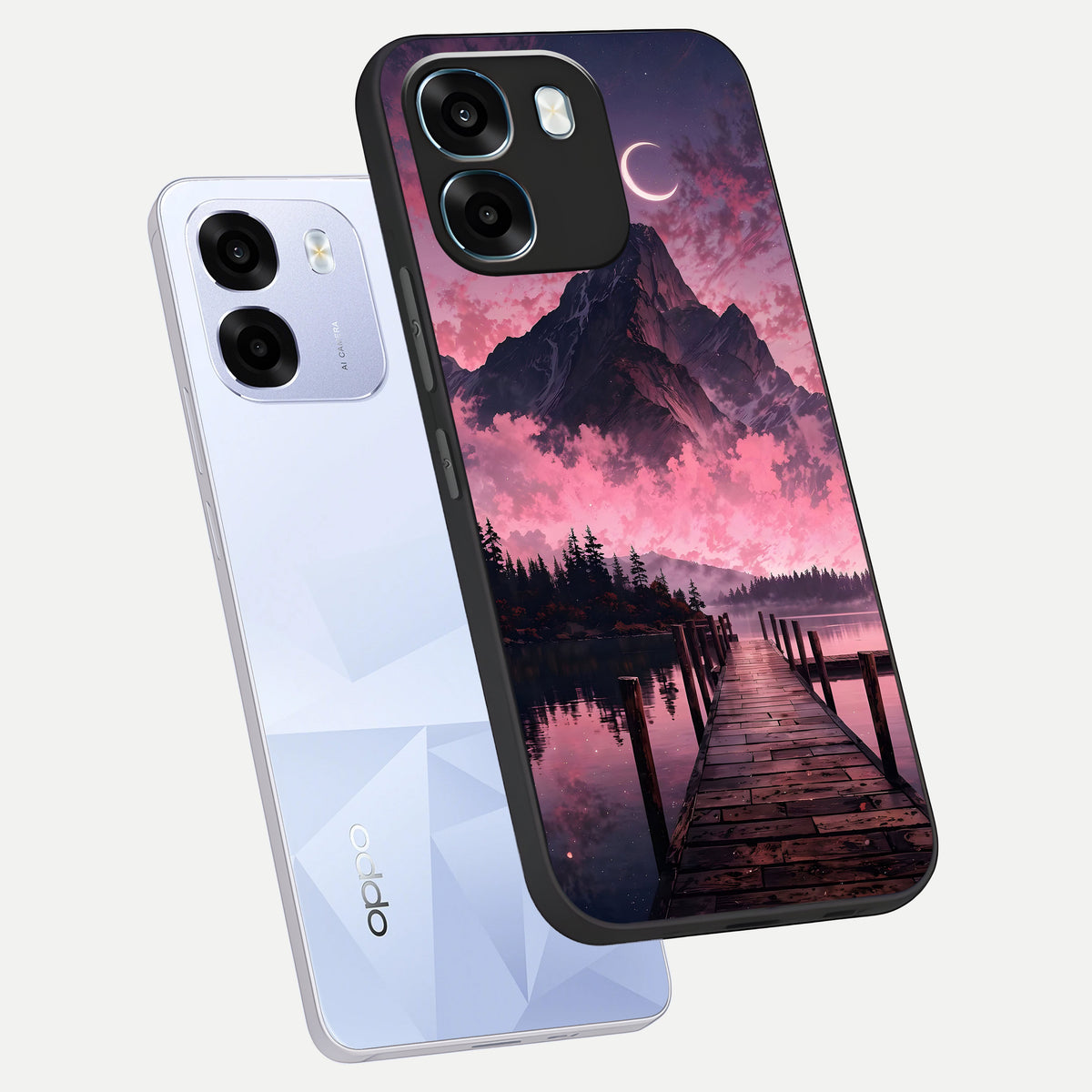  Beautiful Mountain View phone case For Oppo K14 5G showing premium glass back cover with detailed artwork