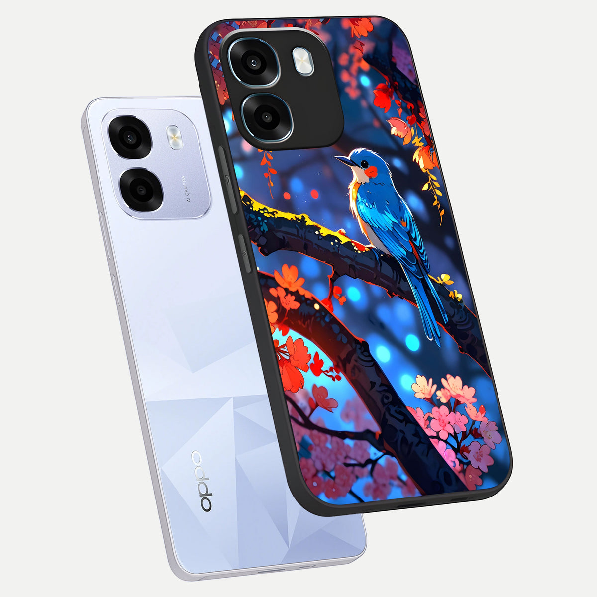  Blooming Water Drift phone case For Oppo K14 5G showing premium glass back cover with detailed artwork