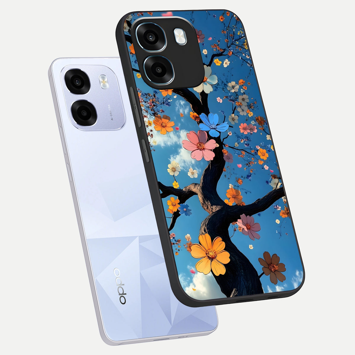  Blossom Dream Sky phone case For Oppo K14 5G showing premium glass back cover with detailed artwork