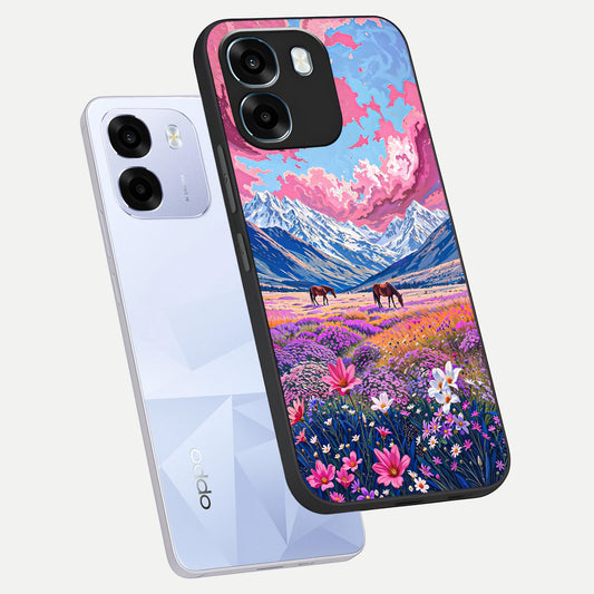  Blossom Valley Dream phone case For Oppo K14 5G showing premium glass back cover with detailed artwork