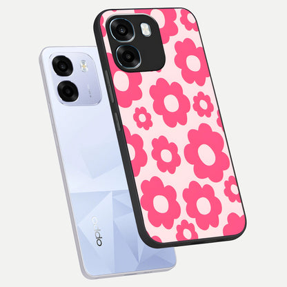  Blush Flower Pop phone case For Oppo K14 5G showing premium glass back cover with detailed artwork