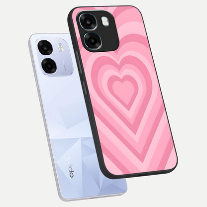  Blush Heart Waves phone case For Oppo K14 5G showing premium glass back cover with detailed artwork