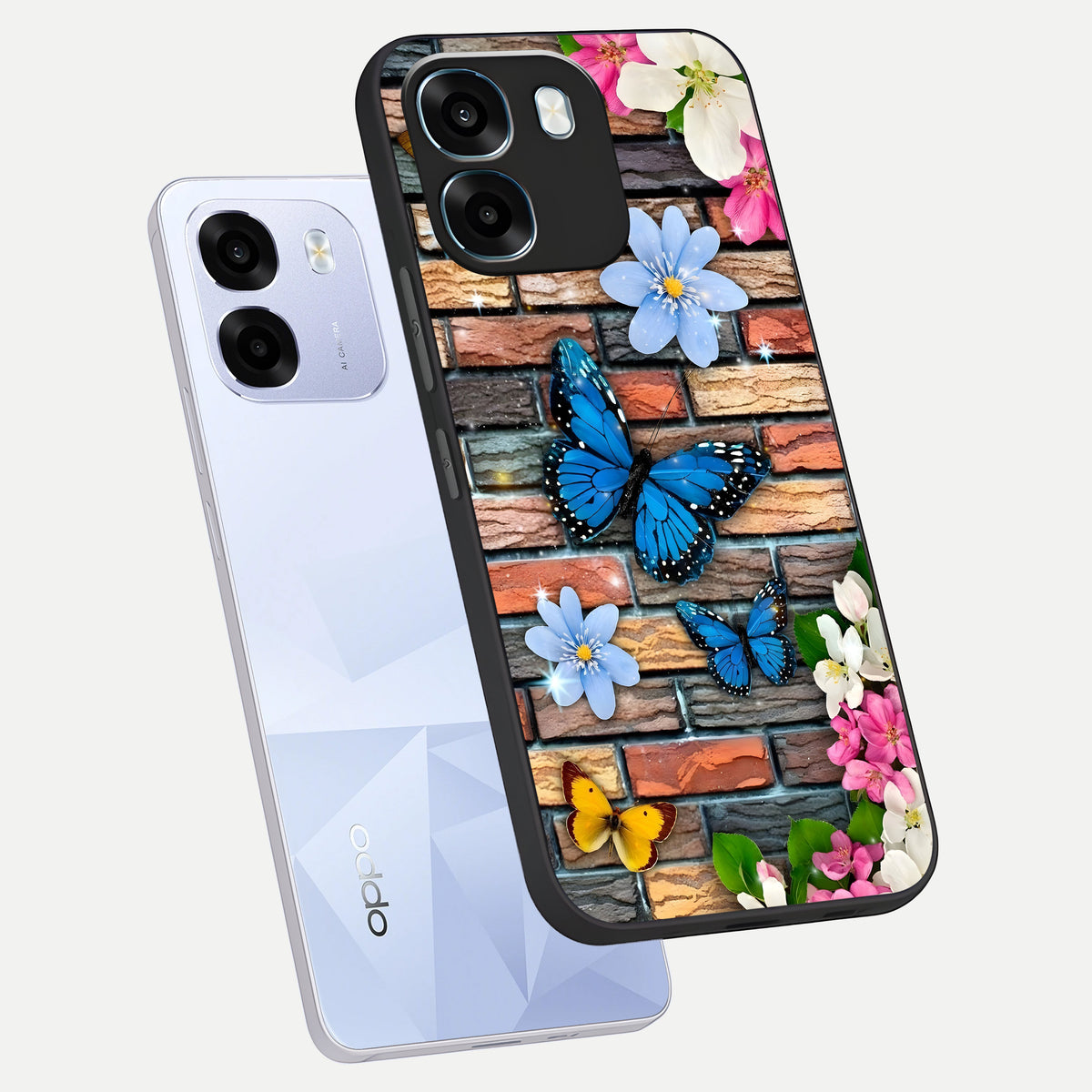  Brick Bloom Flight phone case For Oppo K14 5G showing premium glass back cover with detailed artwork