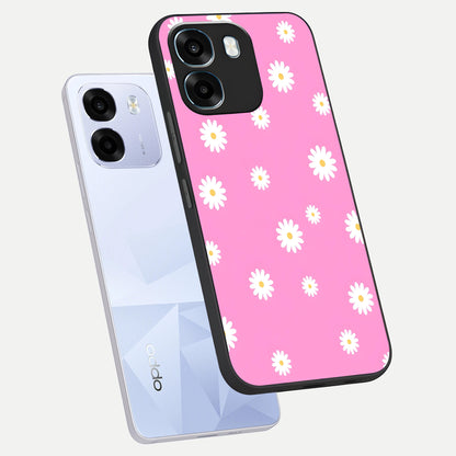  Bubblegum Daisy Pop phone case For Oppo K14 5G showing premium glass back cover with detailed artwork
