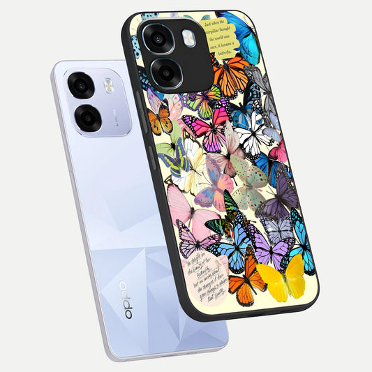  Butterflies Petal Dream phone case For Oppo K14 5G showing premium glass back cover with detailed artwork