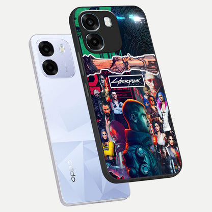  CYBERPUNK Legacy phone case For Oppo K14 5G showing premium glass back cover with detailed artwork