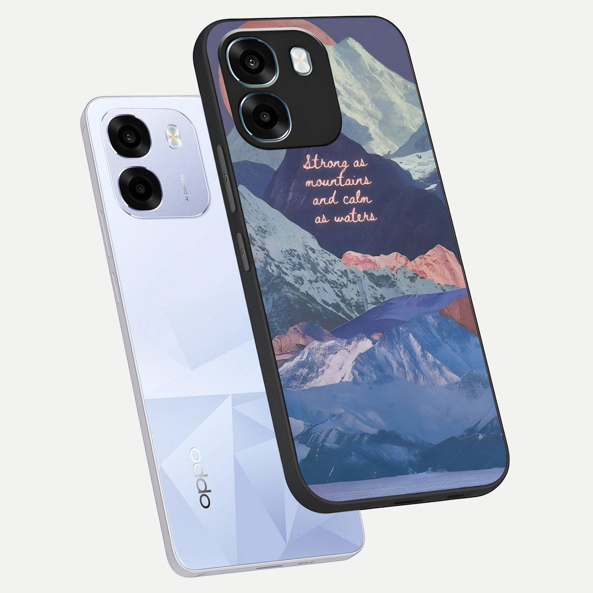  Celestial Mountain Calm phone case For Oppo K14 5G showing premium glass back cover with detailed artwork