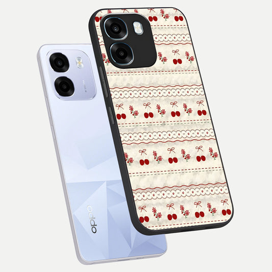  Cherry Bloom Charm phone case For Oppo K14 5G showing premium glass back cover with detailed artwork