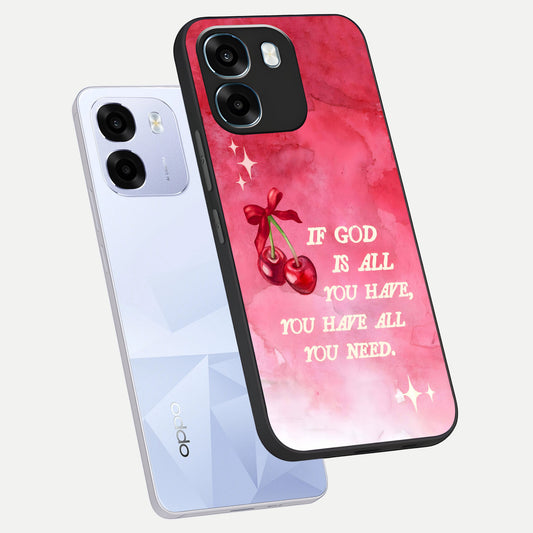  Cherry Quote phone case For Oppo K14 5G showing premium glass back cover with detailed artwork