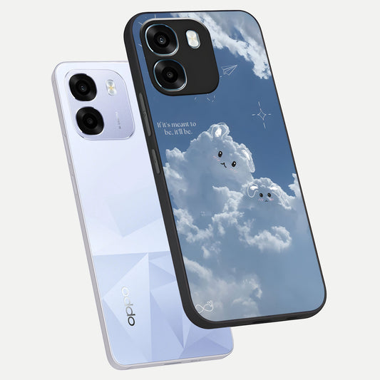  Cloud Bunny Dreams phone case For Oppo K14 5G showing premium glass back cover with detailed artwork