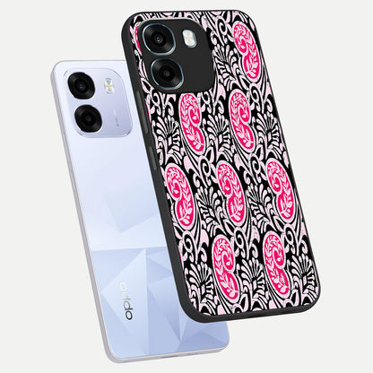  Crimson Paisley Charm phone case For Oppo K14 5G showing premium glass back cover with detailed artwork