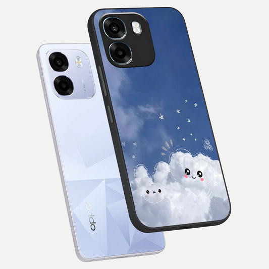  Cute Blossom Cloud phone case For Oppo K14 5G showing premium glass back cover with detailed artwork