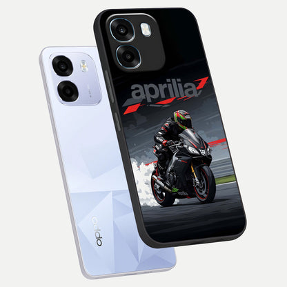  Dark Aprilla phone case For Oppo K14 5G showing premium glass back cover with detailed artwork