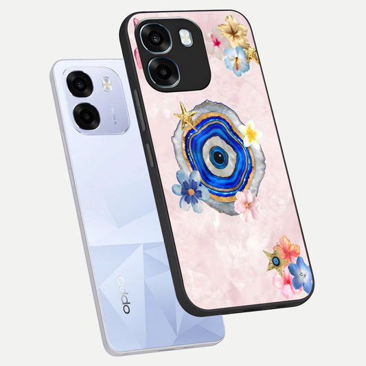  Divine Aura Bloom phone case For Oppo K14 5G showing premium glass back cover with detailed artwork