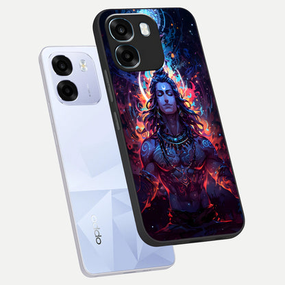  Divine Fire Shiv phone case For Oppo K14 5G showing premium glass back cover with detailed artwork