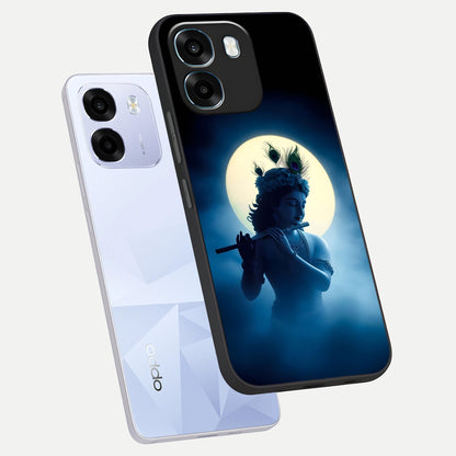  Divine Moon Flute phone case For Oppo K14 5G showing premium glass back cover with detailed artwork