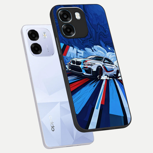  Drift Power Rush phone case For Oppo K14 5G showing premium glass back cover with detailed artwork