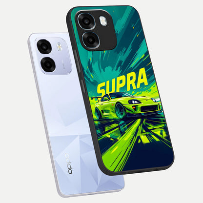  Electric Supra Thunder phone case For Oppo K14 5G showing premium glass back cover with detailed artwork