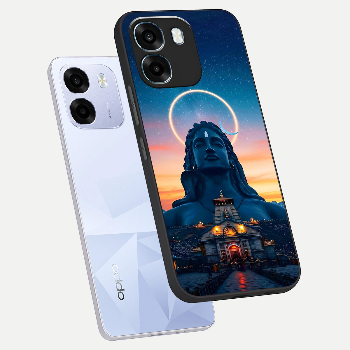  Eternal Shiva Aura phone case For Oppo K14 5G showing premium glass back cover with detailed artwork