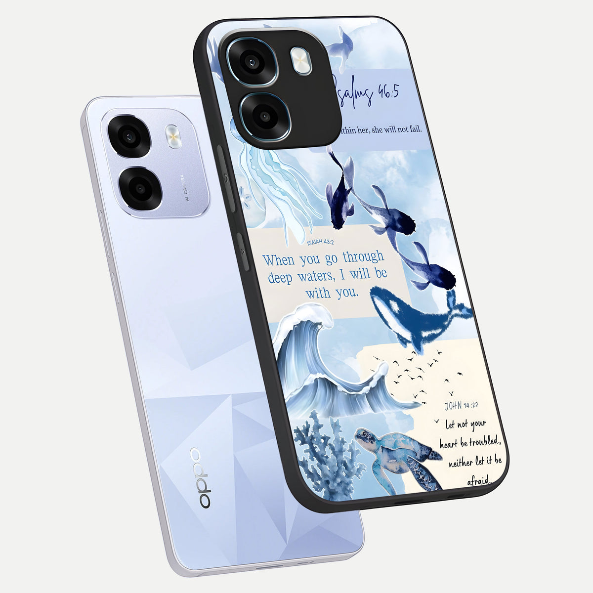  Faithful Ocean Promise phone case For Oppo K14 5G showing premium glass back cover with detailed artwork