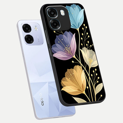  Flower Bloom Glow phone case For Oppo K14 5G showing premium glass back cover with detailed artwork