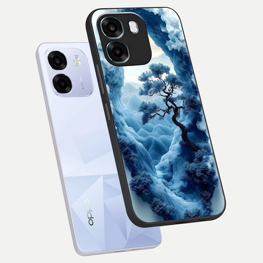  Frozen Serenity Gate phone case For Oppo K14 5G showing premium glass back cover with detailed artwork