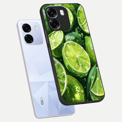  Green Kawasaki phone case For Oppo K14 5G showing premium glass back cover with detailed artwork