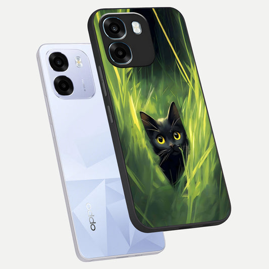  Hidden Cat Whisper phone case For Oppo K14 5G showing premium glass back cover with detailed artwork