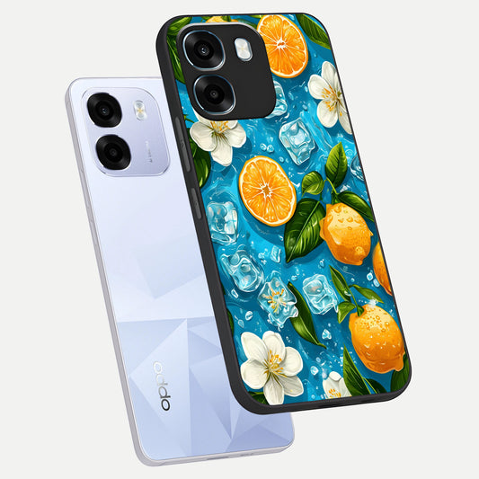 Ice Cube With Orange phone case For Oppo K14 5G showing premium glass back cover with detailed artwork