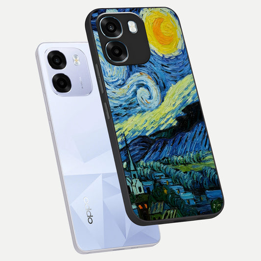  Inspired Van Gogh Art phone case For Oppo K14 5G showing premium glass back cover with detailed artwork