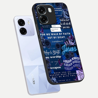  Kingdom Faith Glow phone case For Oppo K14 5G showing premium glass back cover with detailed artwork