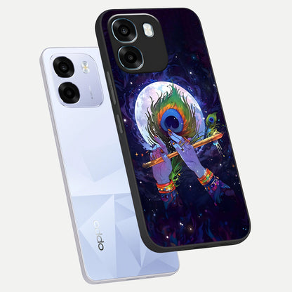  Krishna Hands Art phone case For Oppo K14 5G showing premium glass back cover with detailed artwork