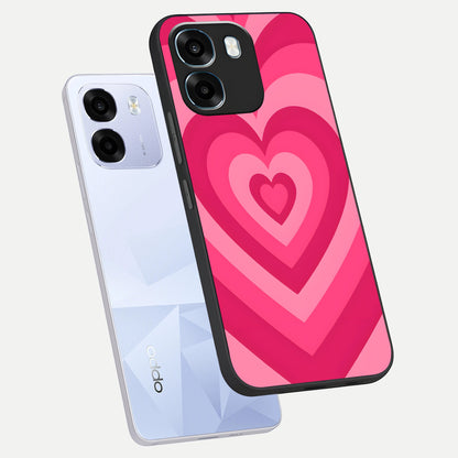  Layered Love Hearts phone case For Oppo K14 5G showing premium glass back cover with detailed artwork