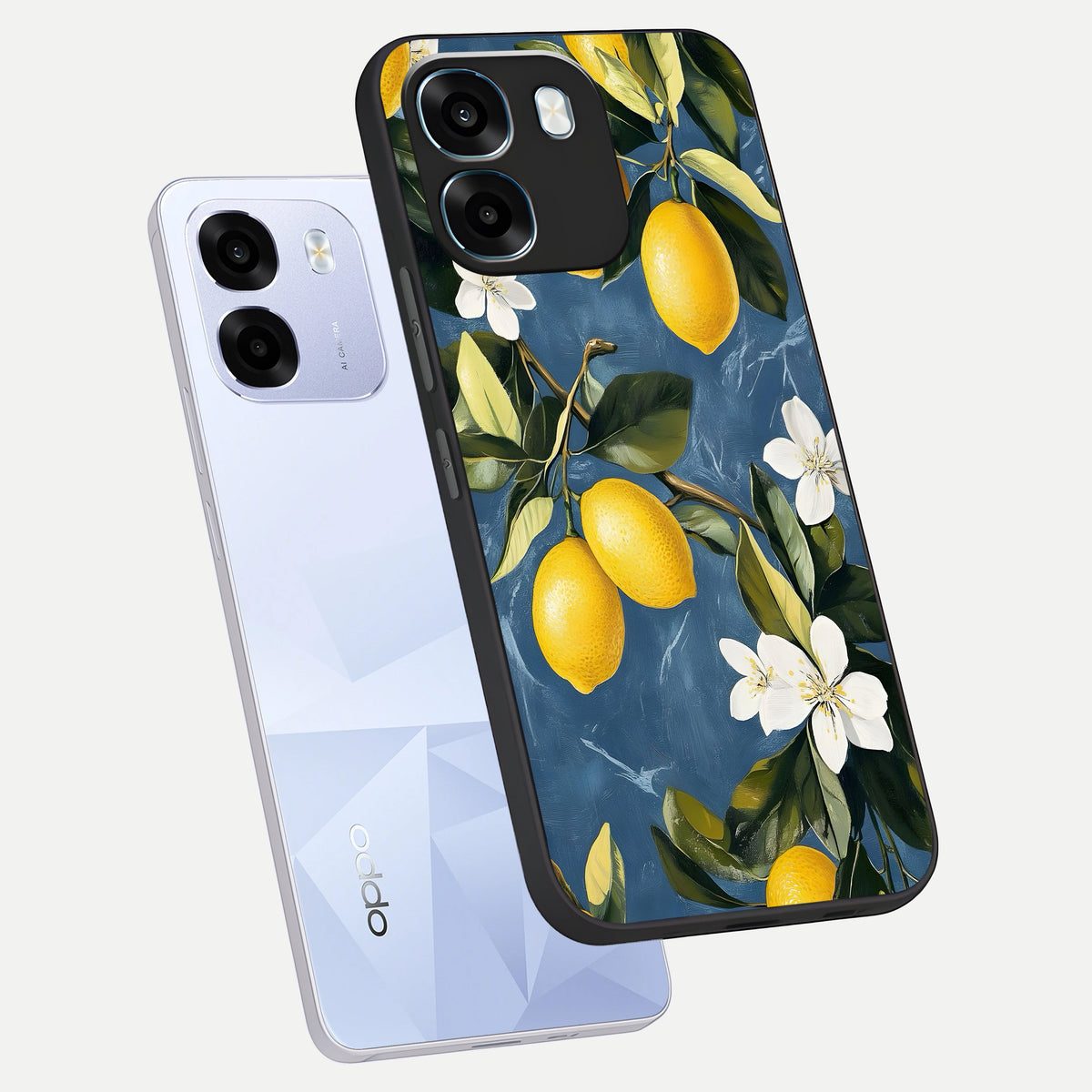  Lemon Dream Garden phone case For Oppo K14 5G showing premium glass back cover with detailed artwork