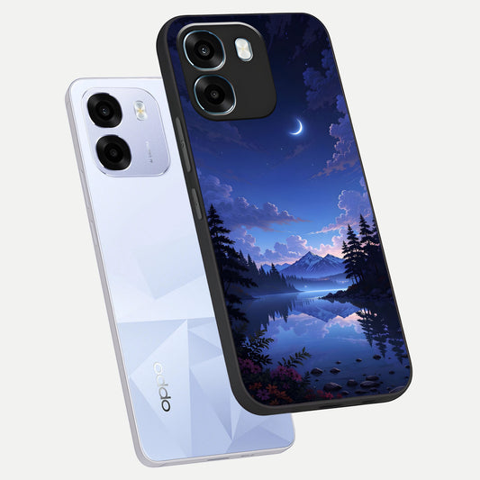  Midnight Lake Peace phone case For Oppo K14 5G showing premium glass back cover with detailed artwork
