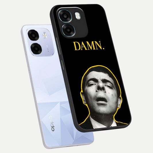  Mr Bean Damn phone case For Oppo K14 5G showing premium glass back cover with detailed artwork